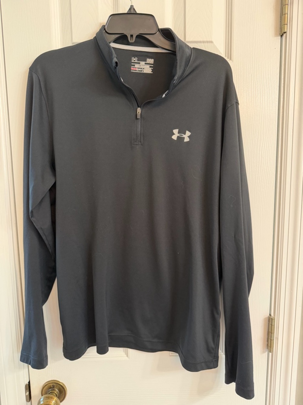 Under Armour Black and White HeatGear Loose Fit Long Sleeve Shirt